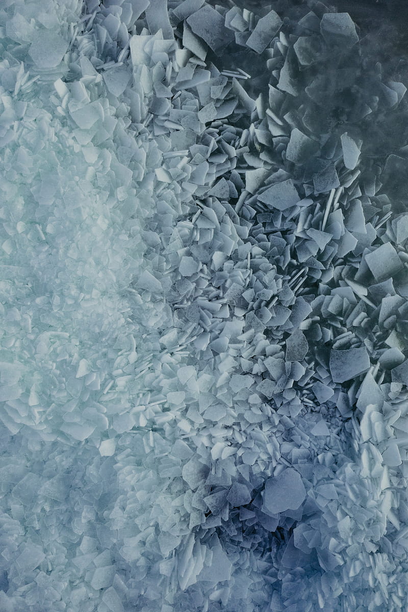 ice, shards, water, aerial view, HD phone wallpaper