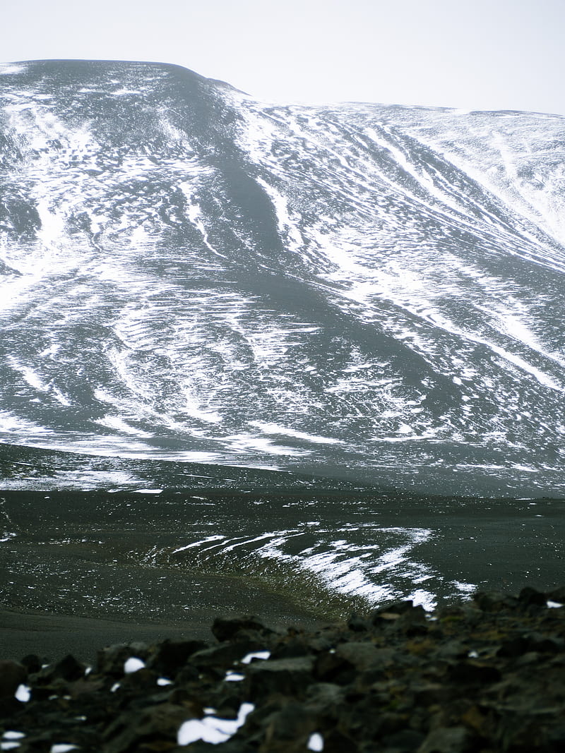 mountain, hill, snowy, valley, landscape, HD phone wallpaper