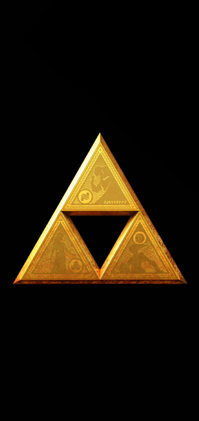 Zelda Triforce 2, gold, legend, link, symbol, the legend of zelda, tloz, HD phone wallpaper