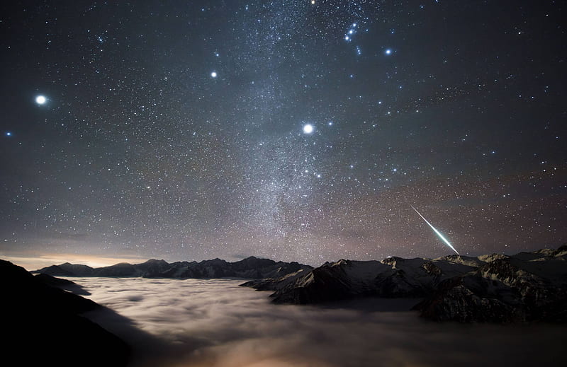 Geminid Fireball Over Mount Balang Mountain Stars Cool Space Fun