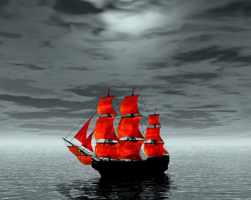 efter det Sympatisere Demonstrere Red Ship, red, ship, sea, sail, HD wallpaper | Peakpx