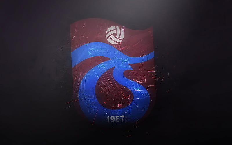 Trabzonspor FC, emblem, darkness, Super Lig, fan art, Turkish football club, uniform, football, logo, soccer, Trabzon, Turkey, HD wallpaper