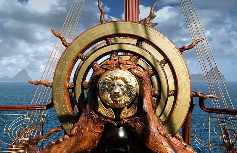 The Wheel of the Dawn Treader, chronicles of narnia, boat, ship, wheel, helm, narnia, dawn treader, HD wallpaper