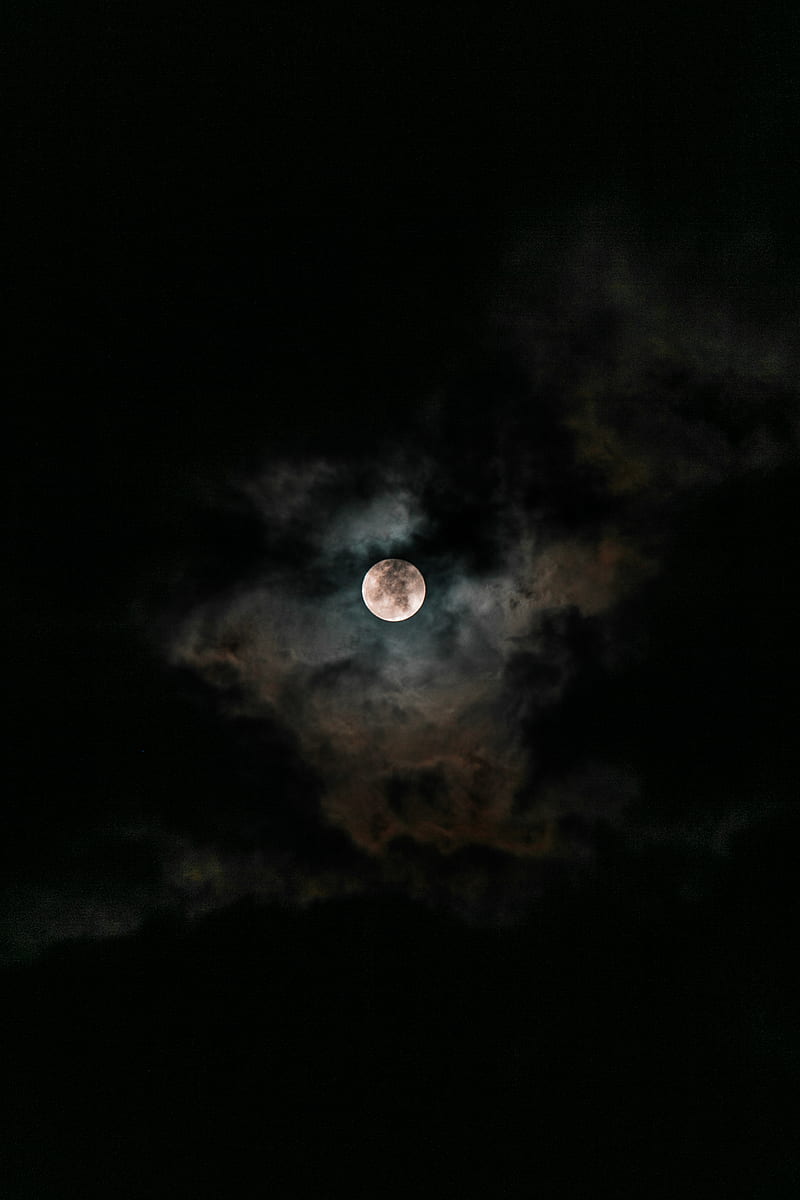 moon covered with clouds at nighttime, HD phone wallpaper