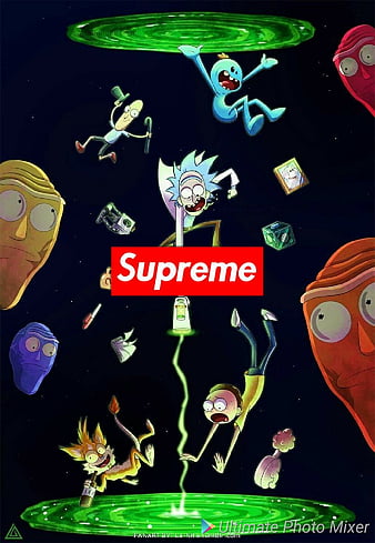 Hypebeast Rick, rick and morty, supreme, louis vuitton, nike, off