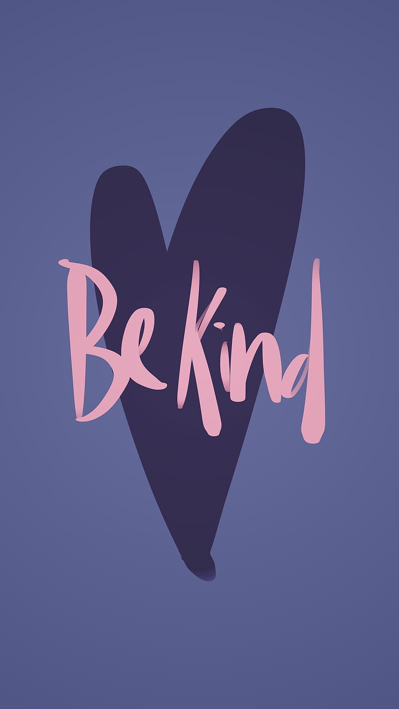 Be Kind, Be, Z, calligraphy, friend, heart, kind, kindness day, love, purple, HD phone wallpaper