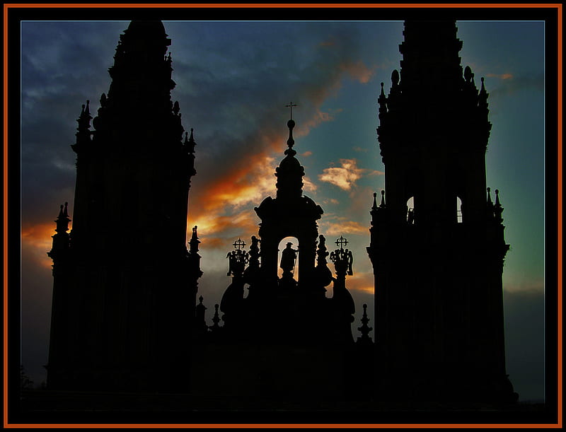 Santiago de Compostela Cathedral, santiago de compostela, cathedral, galicia, christianity, pilgr, religious, spain, HD wallpaper