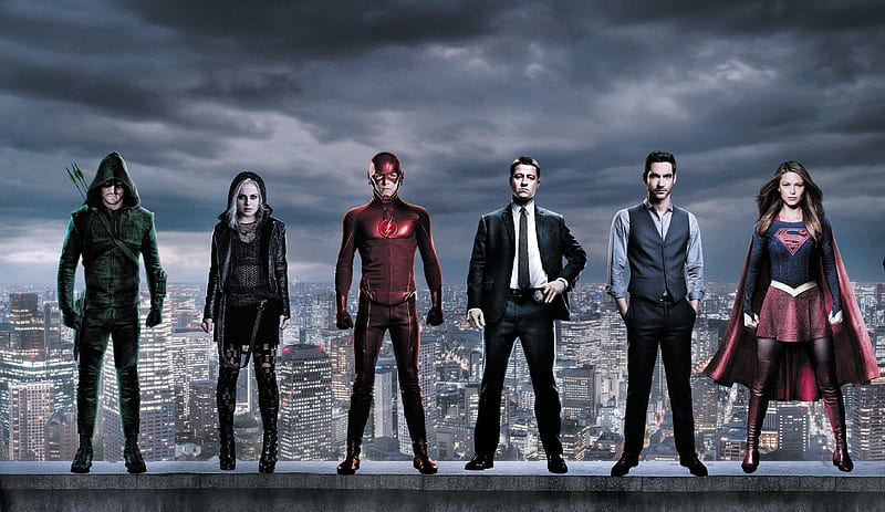 DC The CW Superheroes, arrow, flash, the-flash, gotham, lucifer, supergirl, superheroes, HD wallpaper
