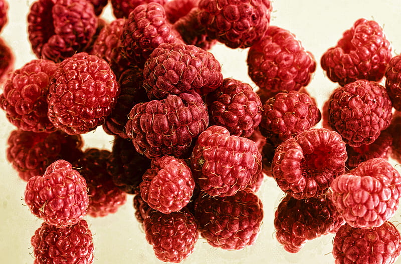 raspberries, berries, ripe, juicy, bright, HD wallpaper