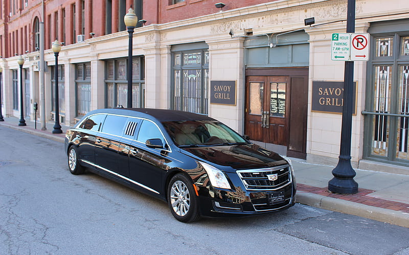 Cadillac XTS 70 Limousine, American cars, business class, black limousine, Cadillac, HD wallpaper