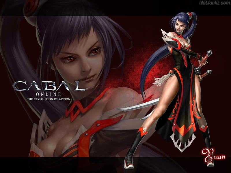 Yuan, action, fighter, the revolution of action, video game, cabal online, sexy, girl, anime, hot, sword, HD wallpaper