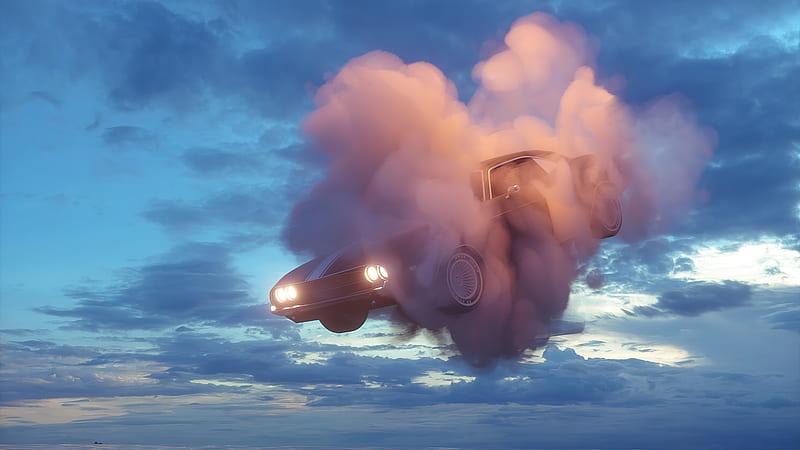 Car In Clouds, manipulation, artist, artwork, digital-art, behance, HD wallpaper