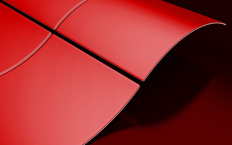 Red Windows logo, creative red background, Red Windows emblem, Red Windows background, 3d art, Windows logo, Windows, HD wallpaper