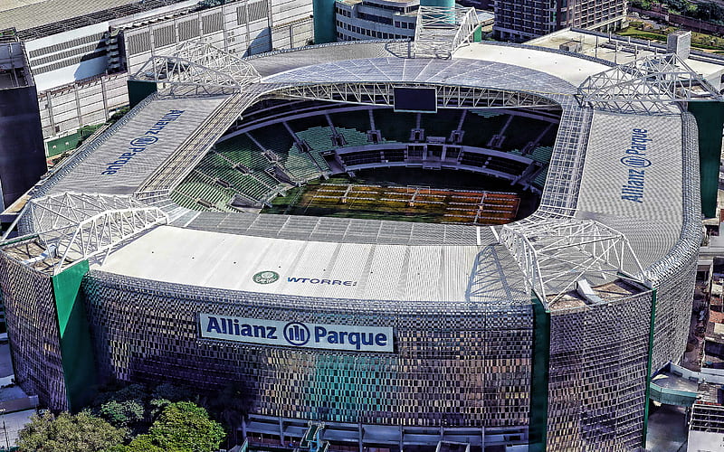 Allianz Parque, close-up, Palmeiras Stadium, R, Sao Paulo, soccer, football stadium, Palmeiras arena, Brazil, SE Palmeiras, brazilian stadiums, HD wallpaper