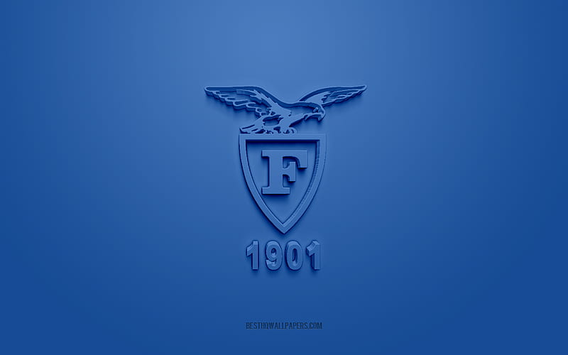 Fortitudo Bologna, creative 3D logo, blue background, LBA, 3d emblem, Italian basketball club, Lega Basket Serie A, Bologna, Italy, 3d art, basketball, Fortitudo Bologna 3d logo, HD wallpaper