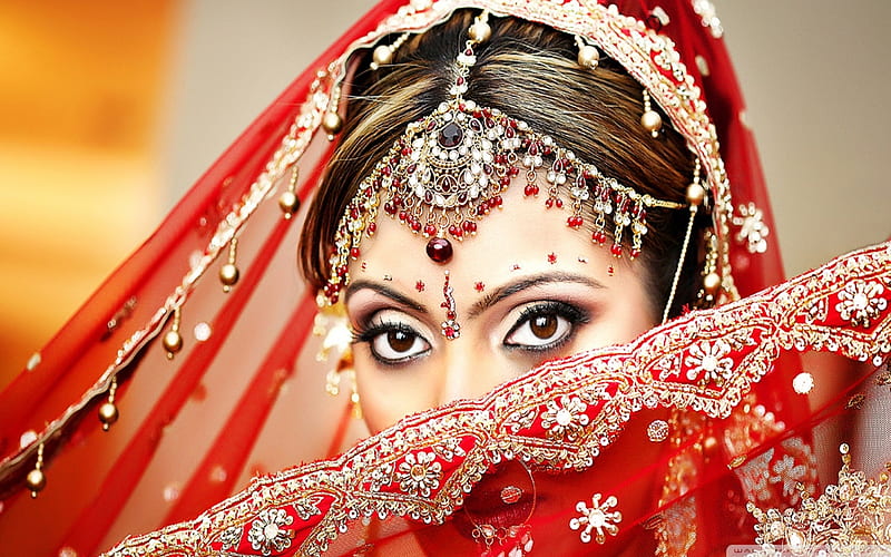 Indian Bride, Bride, Model, Jewelry, Indian, People, HD wallpaper