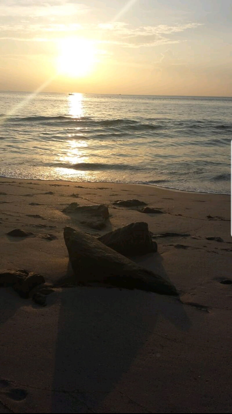 Sunrise, beach, florida, beaches, desenho, surf, golden, landscape, HD phone wallpaper