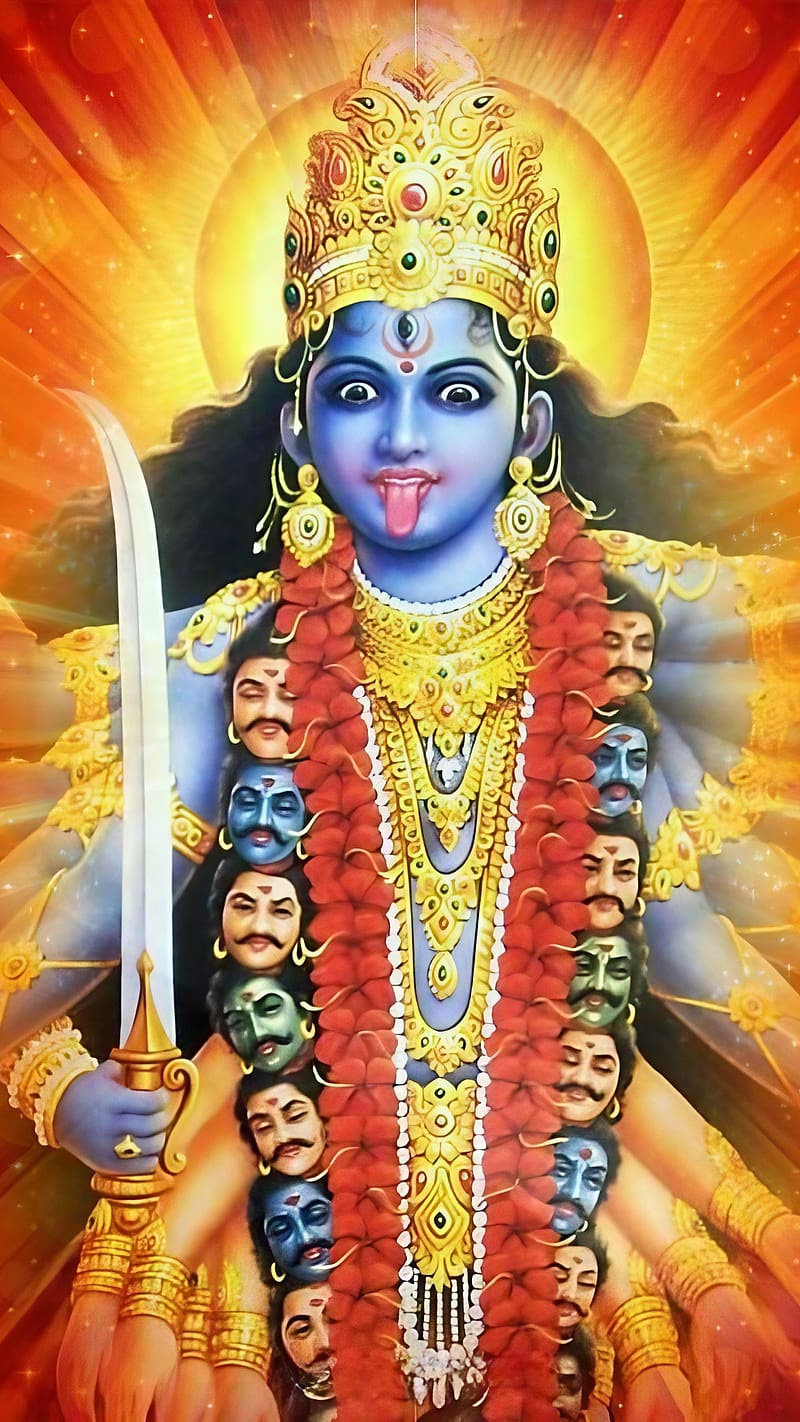 Maa Kali , Sun Background, goddess, HD phone wallpaper