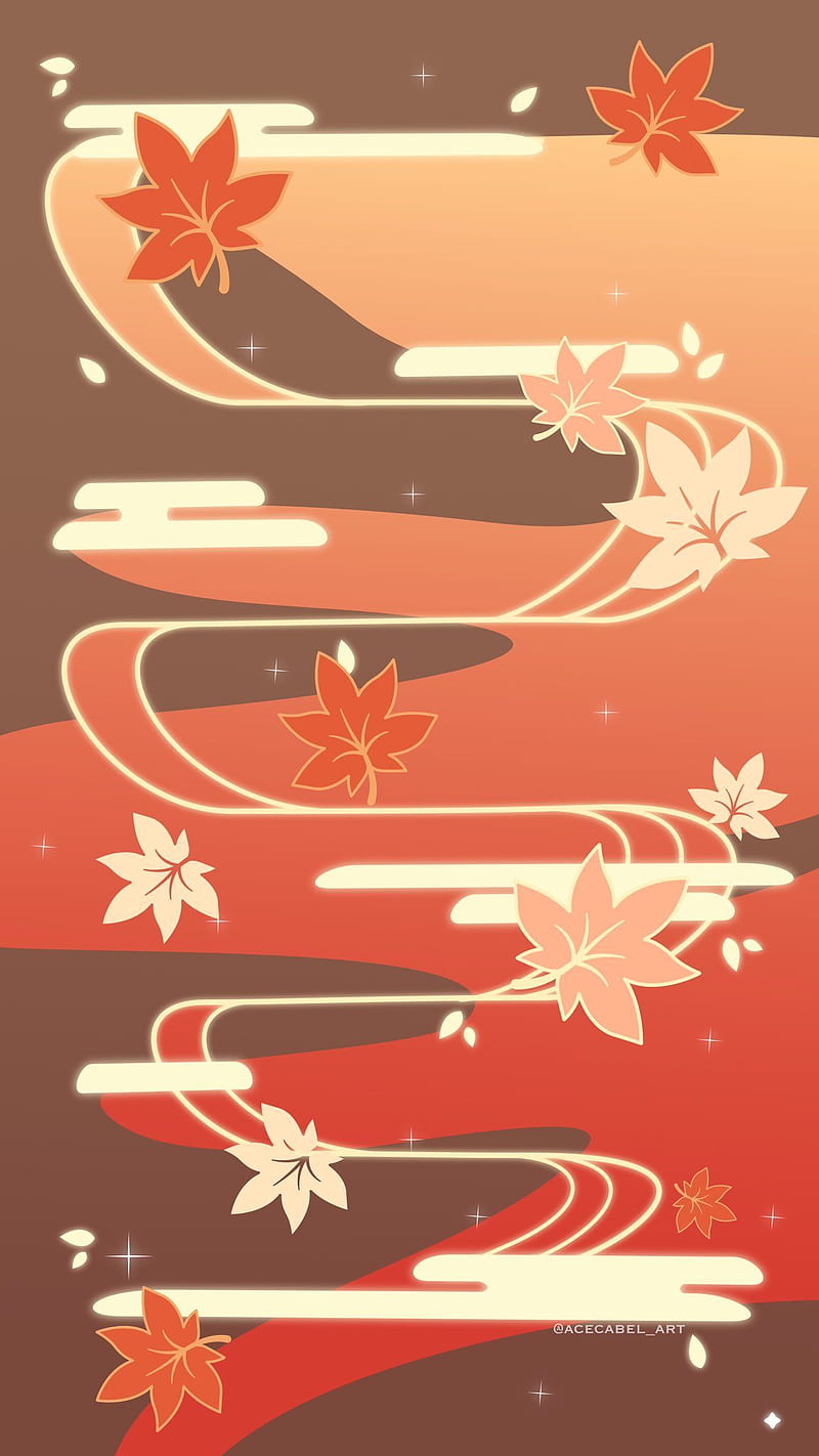 Kazuha Themed, red, art, genshinimpact, HD phone wallpaper
