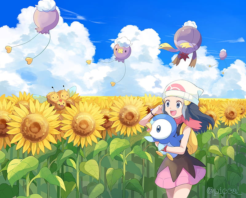 Anime Pokémon, Drifloon (Pokémon), Piplup (Pokémon), Dawn (Pokémon),  750x1334 Phone HD Wallpaper