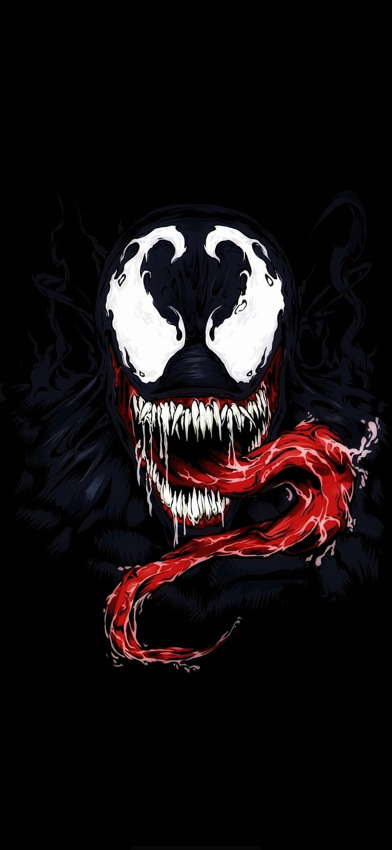 Venom, amoled, black, evil, hollywood, marvel, sony, spiderman, HD phone wallpaper