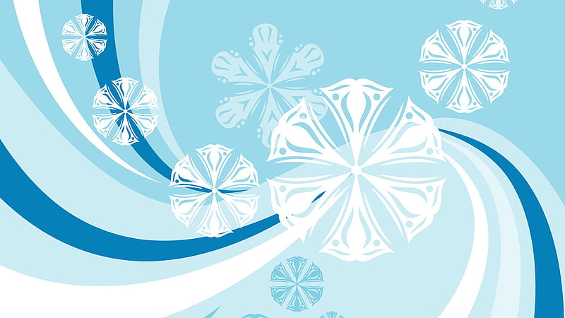 Vector Blue Snowflake Snowflake, HD wallpaper