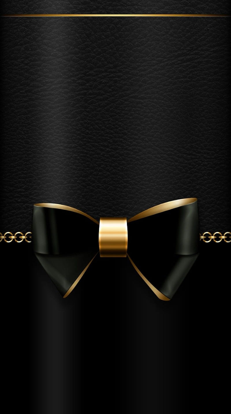 Abstract, background, black, bow, edge, gold, s7, s8, HD phone wallpaper