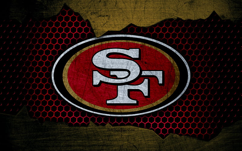 San Francisco 49ers logo, NFL, american football, NFC, USA, grunge, metal texture, West Division, HD wallpaper