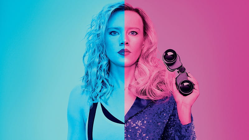 The Spy Who Dumped Me (2018), Kate McKinnon, girl, movie, actress, the spy who dumped me, pink, blue, HD wallpaper