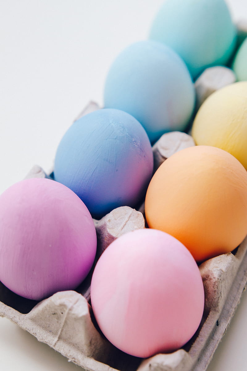 Pastel Colored Eggs In A Carton, HD phone wallpaper