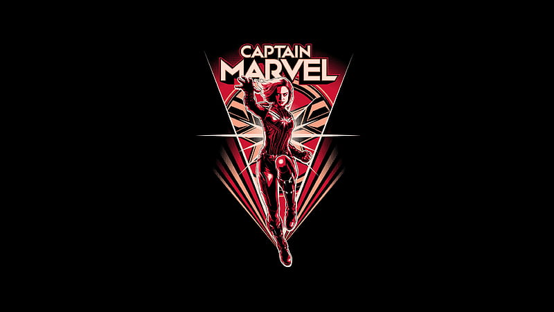 Minimal Captain Marvel, HD wallpaper