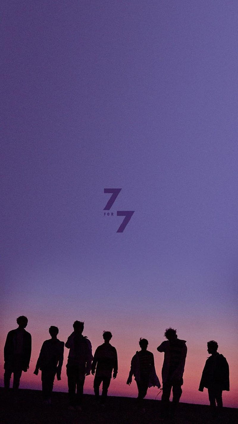 Got7 7for7 , sunset, silouettes, night, purple, orange, kpop, fly, HD phone wallpaper