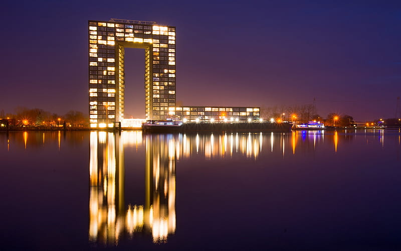 Netherlands city night-2016 High Quality, HD wallpaper