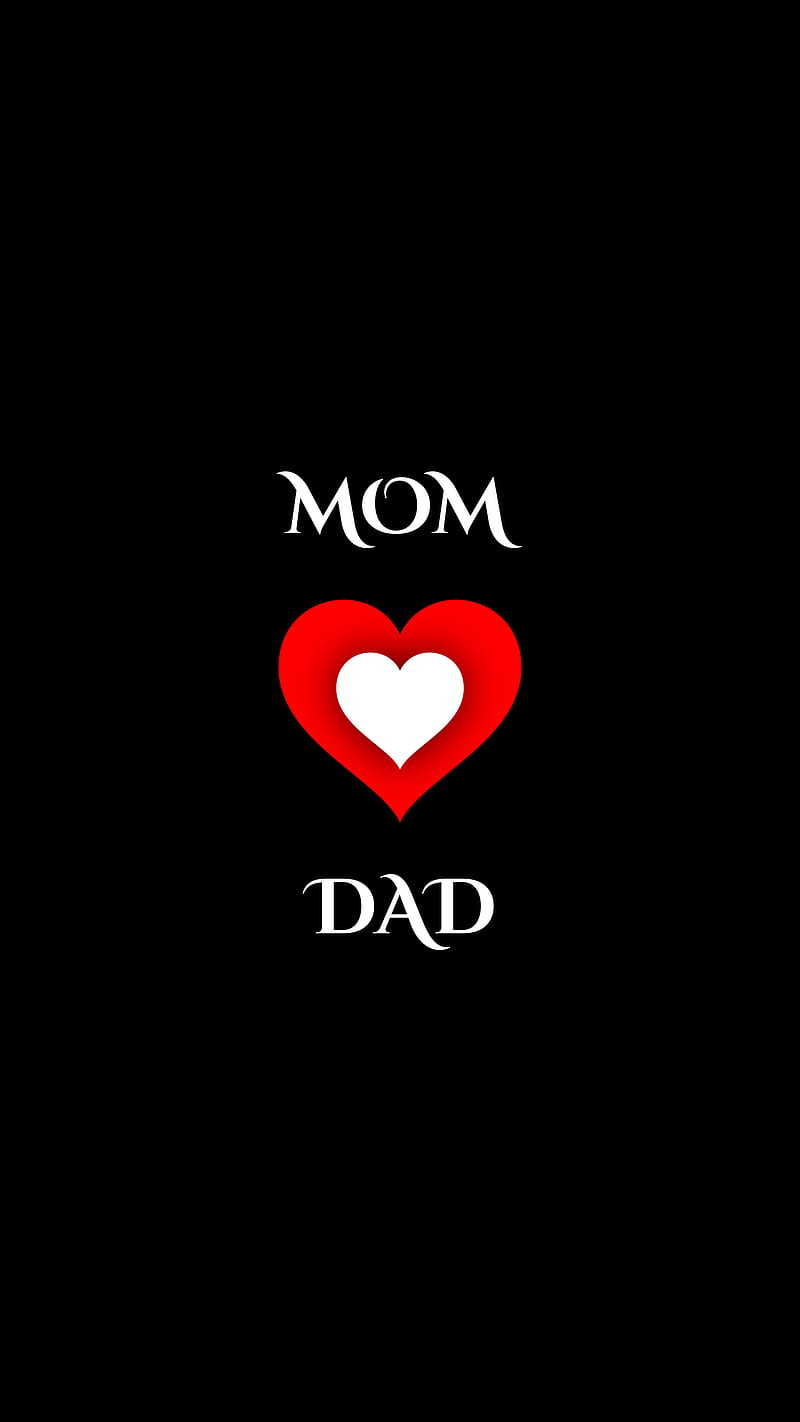 Mom and Dad, black hearts, father, feeling, i love you, mother, parents,  red and white, HD phone wallpaper | Peakpx