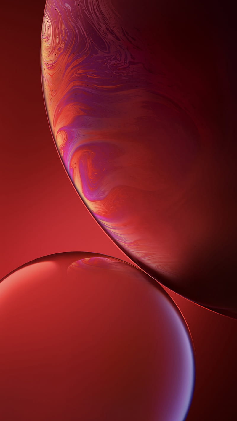 iPhone XR Red Bubble, iphone, xr, red bubbles, apple, HD phone wallpaper