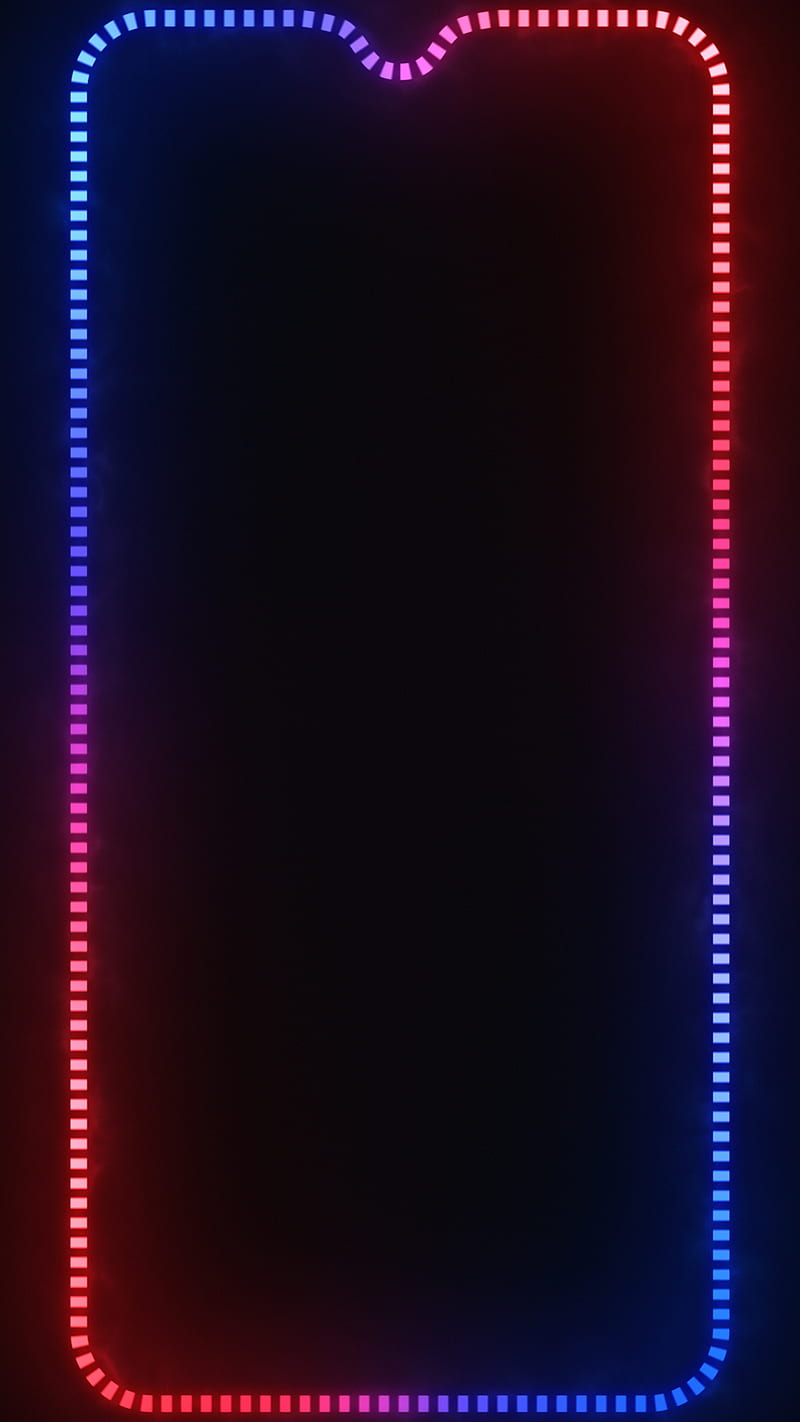 Frame blue with red, border, honor, neon, one plus, oneplus, samsung, xiaomi, HD phone wallpaper