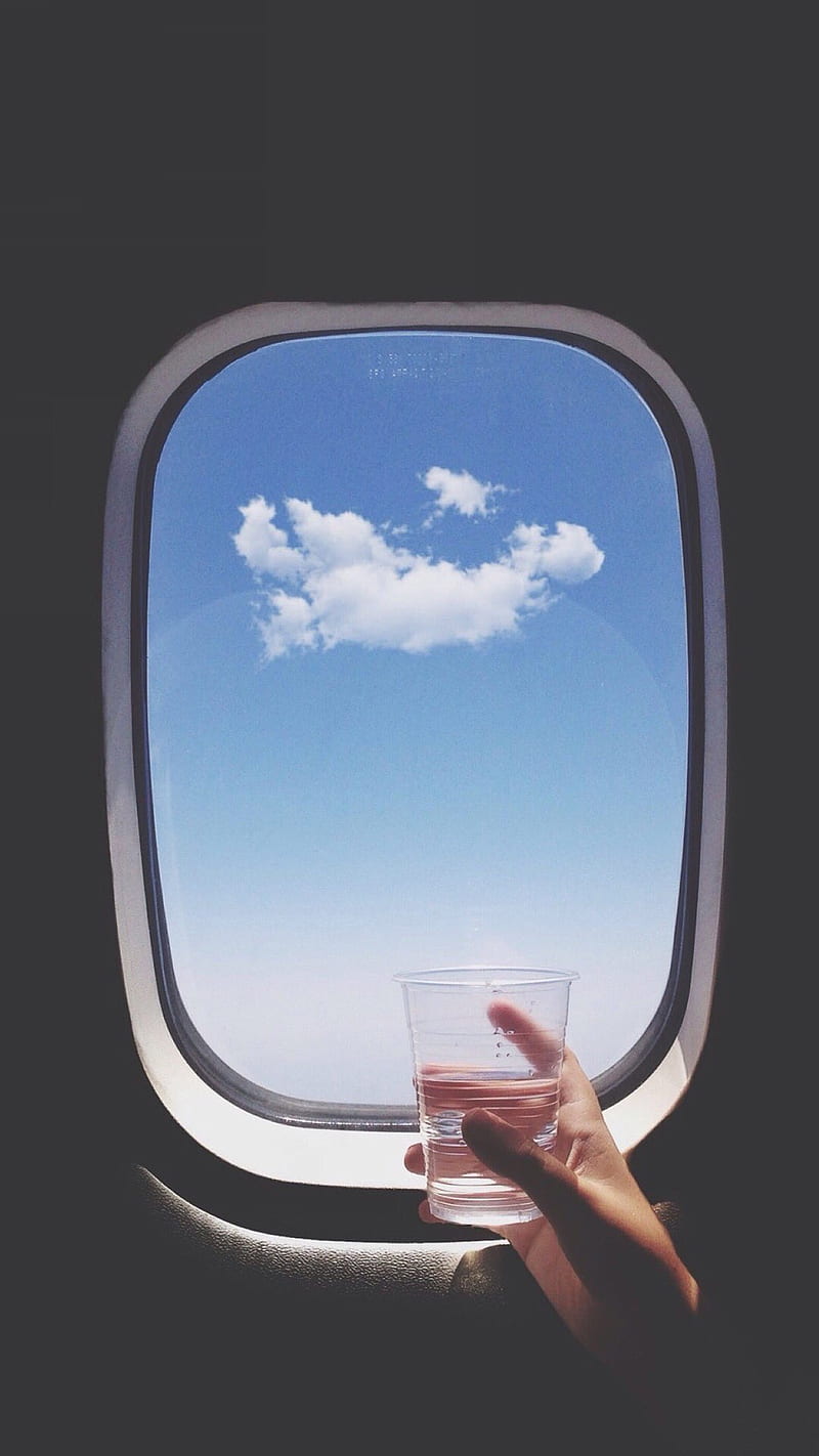 A Single Cloud, airplane, window, HD phone wallpaper