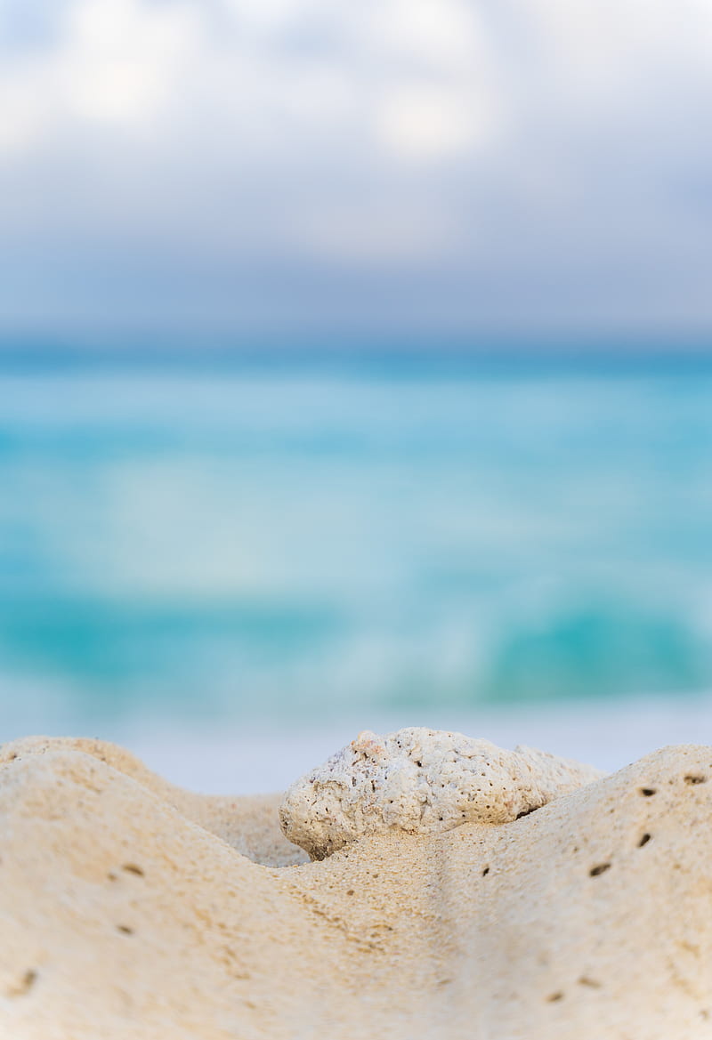 beach, sand, stone, sea, HD phone wallpaper