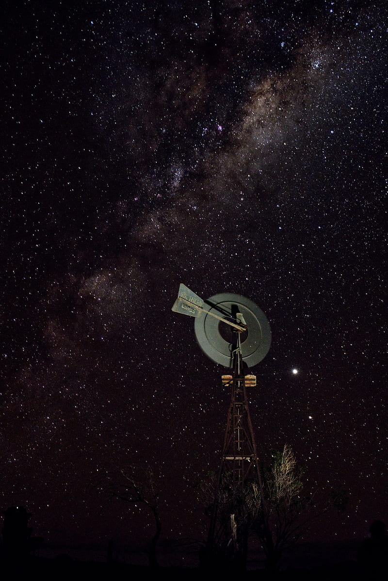 night, starry sky, sign, stars, HD phone wallpaper