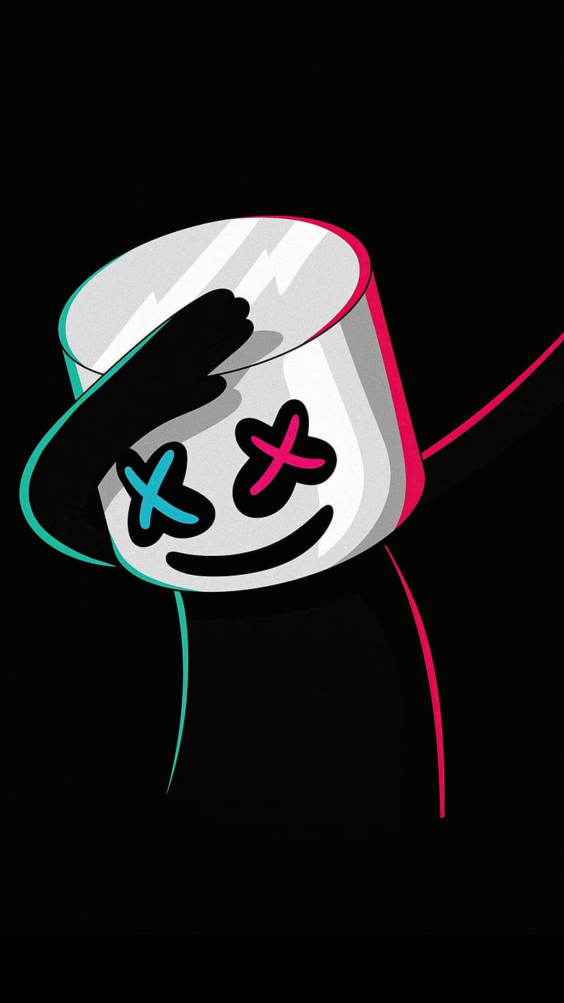 Marshmello Live, Blue And Pink, blue, pink, music, dj remix, dabbing