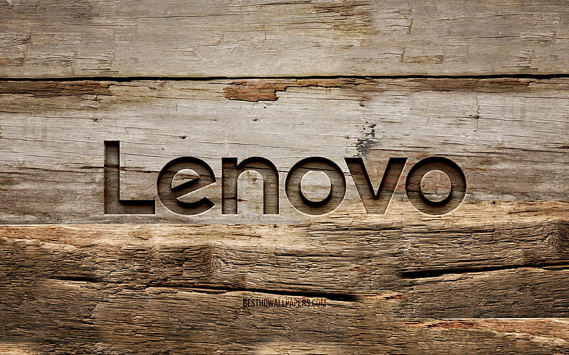 Lenovo wooden logo wooden backgrounds, brands, Lenovo logo, creative, wood carving, Lenovo, HD wallpaper