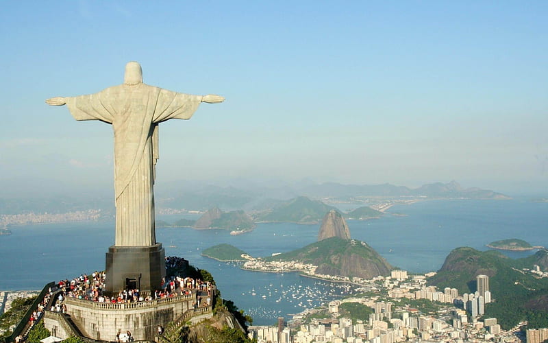 Rio De Janeiro Jesus statue Brazil-architectural landscape, HD wallpaper