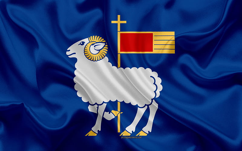 Flag of Gotland County silk flag, Gotland lan flag, silk texture, Gotland County, Sweden, regions of Sweden, Gotland flag, HD wallpaper