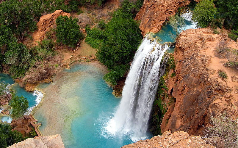 Havasu WaterFalls Arizona Nature Havasu WaterFalls Arizona Waterfalls Landscape HD