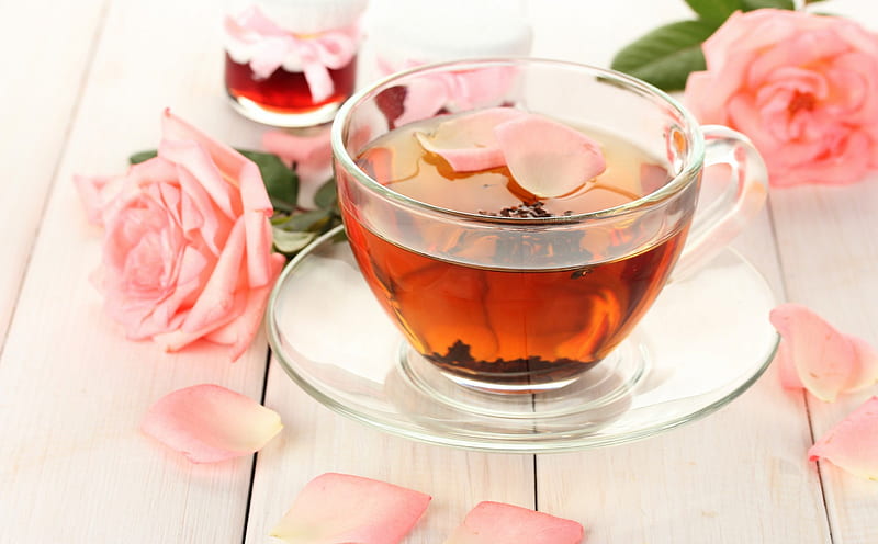 Tea, graphy, rose, gentle, drink, petals, pink, HD wallpaper Tea, graphy, rose, gentle, drink, petals, pink, HD wallpaper