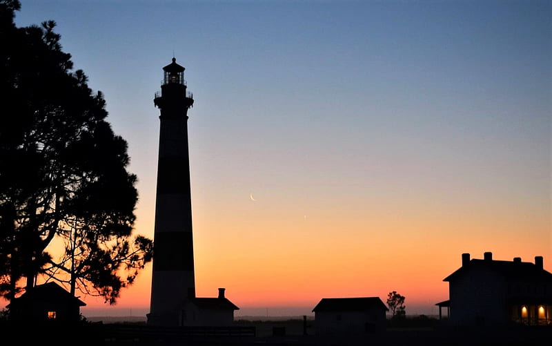 Bodie Island Lighthouse, Nags Head,N.C, Nags Head, Bodie Island, Sunrise, Lighthouse, NC, HD wallpaper