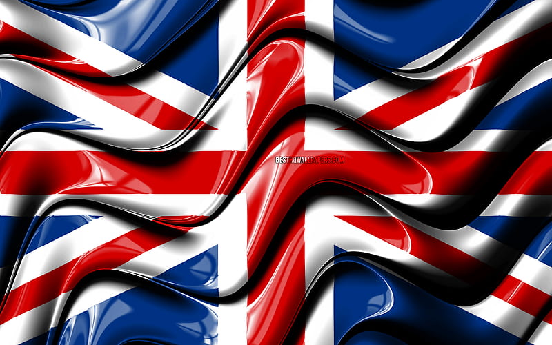British flag Europe, Union Jack, national symbols, Flag of United Kingdom, 3D art, United Kingdom, European countries, United Kingdom 3D flag, UK flag, HD wallpaper