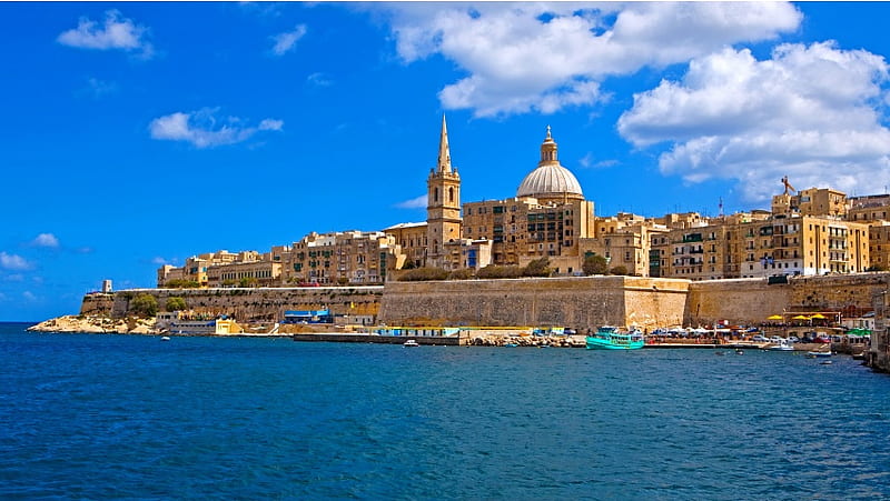 Malta Coast Sea Mellieha Cities, HD wallpaper