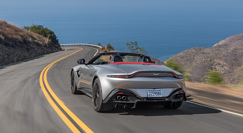 2021 Aston Martin Vantage Roadster (Color: Spirit Silver; US-Spec) - Rear , car, HD wallpaper 2021 Aston Martin Vantage Roadster (Color: Spirit Silver; US-Spec) - Rear , car, HD wallpaper