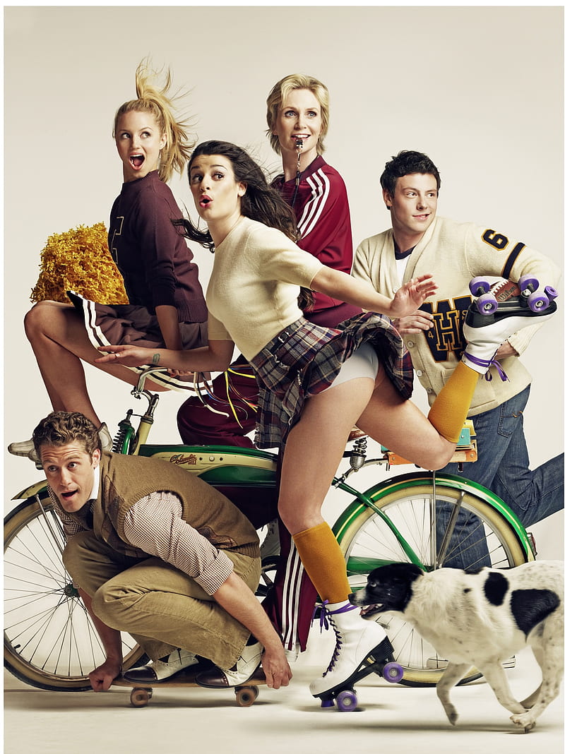 Glee Cast, cast, finn hudson, glee, quinn fabray, rachel berry, HD phone wallpaper